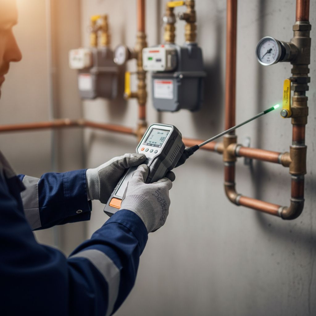 Outil de détection de fuite de gaz professionnel utilisé par un technicien