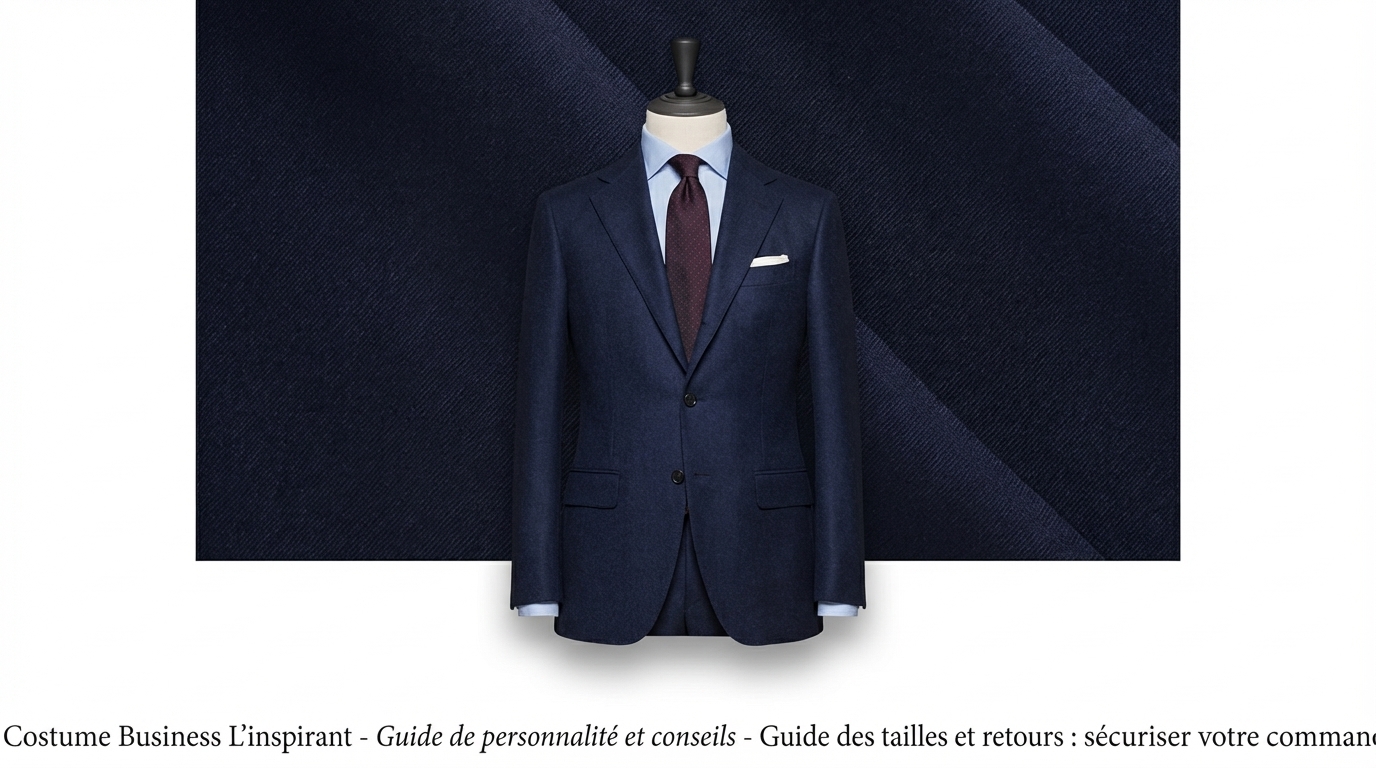 Costume Business L'inspirant - Guide de personnalité et conseils - Guide des tailles et retours : sécuriser votre comman