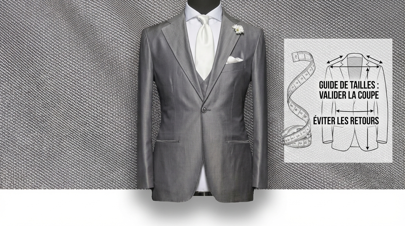 Costume Gris sur mesure | Costume Privé Paris - Guide de tailles : valider la coupe pour éviter les retours