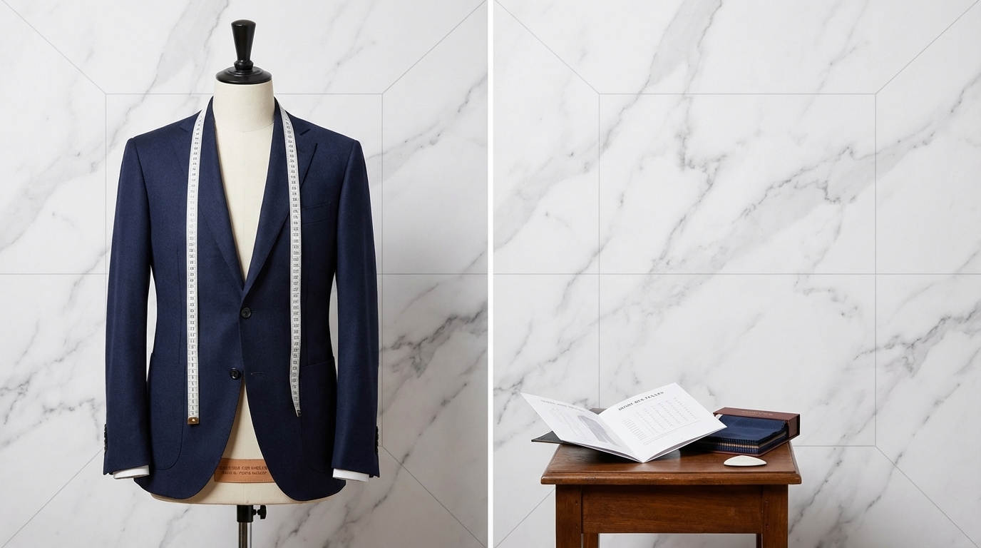Costume sur mesure Paris 16 - Porte Maillot - Guide des tailles et essayage : sécuriser votre coupe
