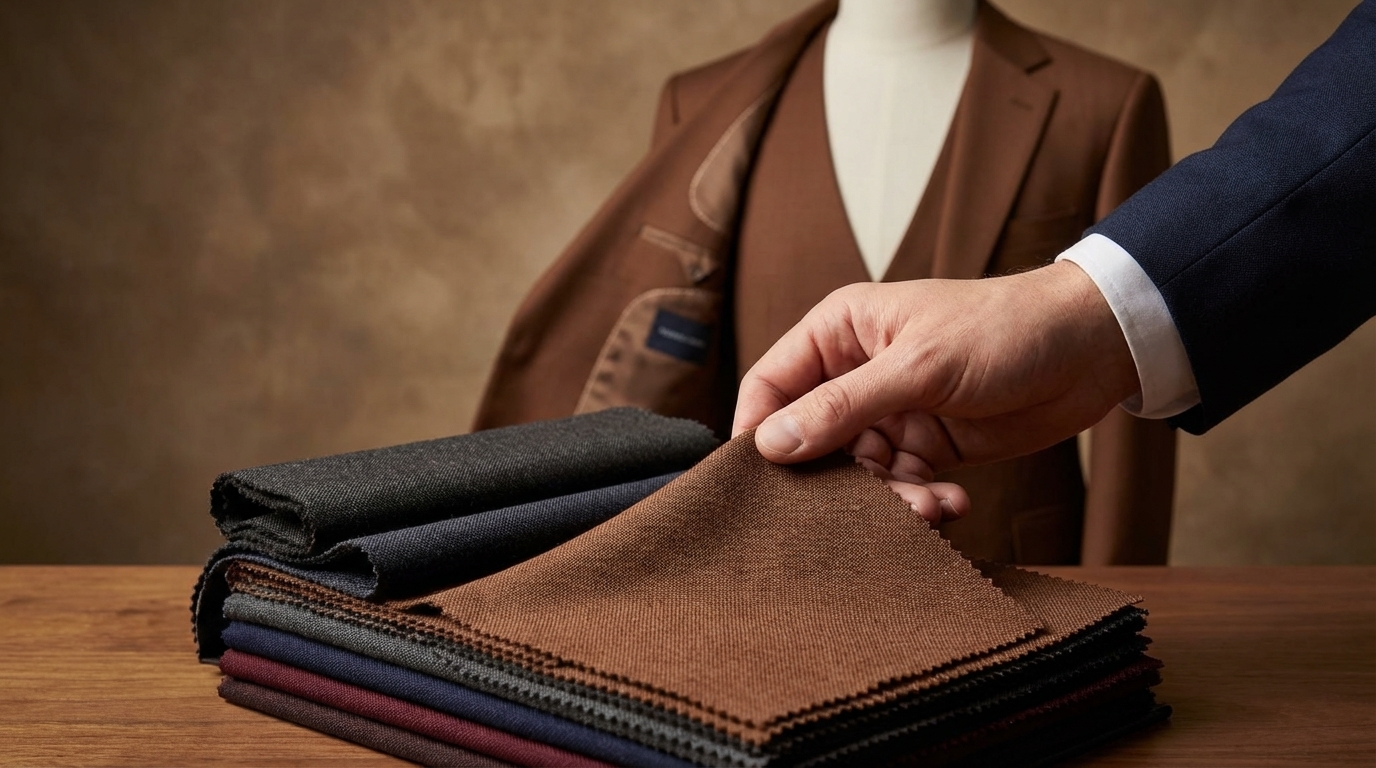 Choix de tissu pour costume sur mesure : texture, drapé et échantillons en atelier