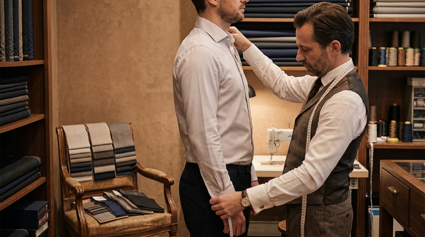 Mesures en atelier pour un costume sur mesure Paris 1er à Paris 1er arrondissement