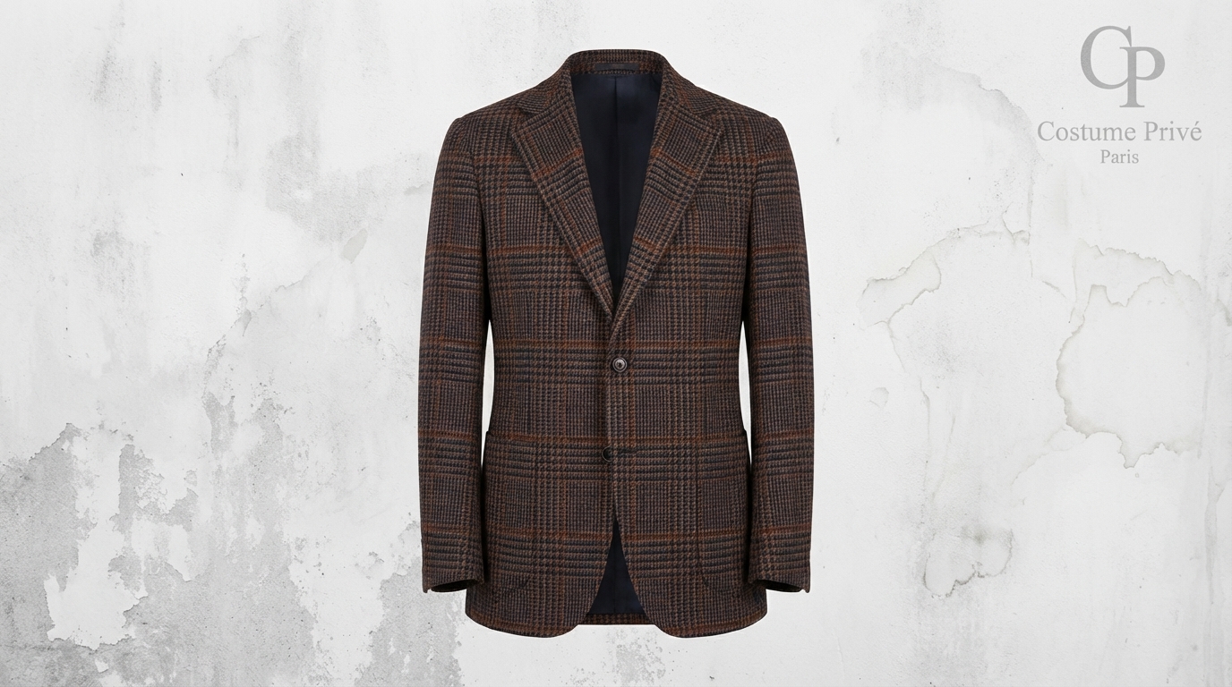 Illustration veste à carreaux hiver : rendu du motif et comportement du tissu