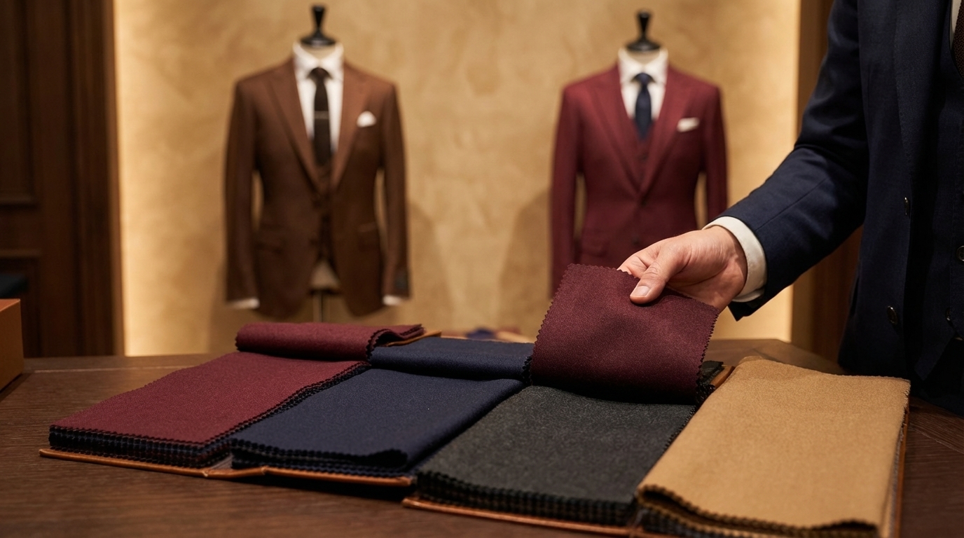 Échantillons de tissus et essayage en salon privé à Paris 10e pour costume sur mesure