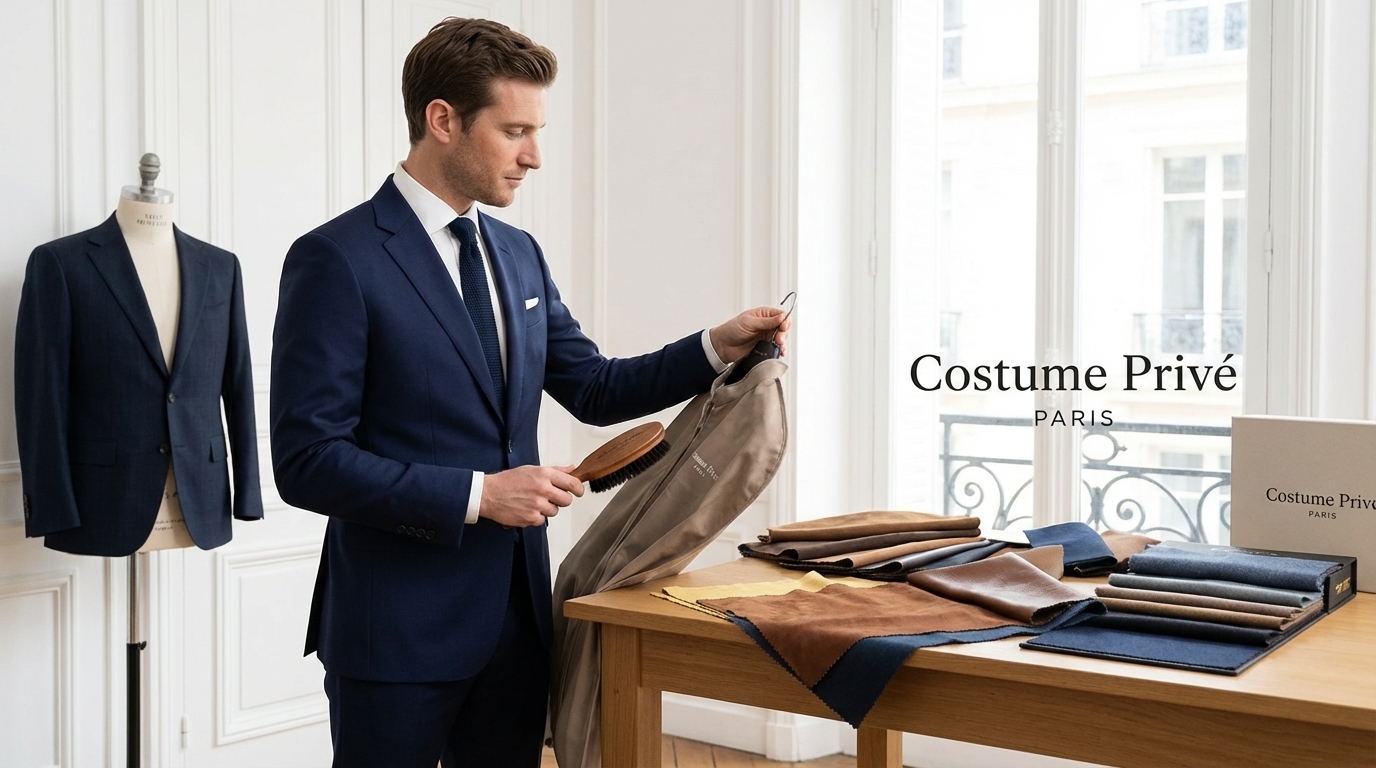Tailleur costume homme Paris : L'expérience sur mesure avec Costume Privé Paris - Entretien et durabilité : conserver le
