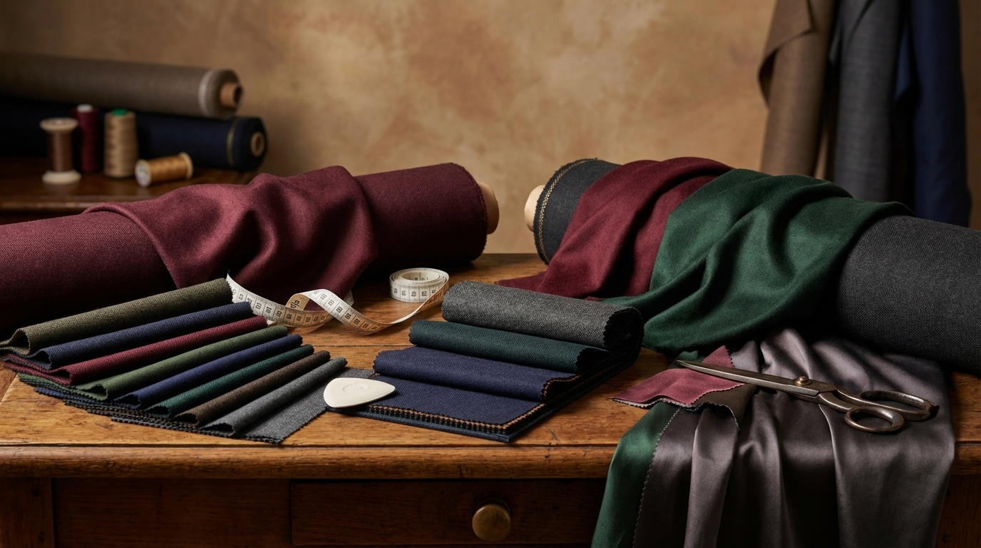 Échantillons de tissus et drapé pour costume sur mesure à Paris 9e