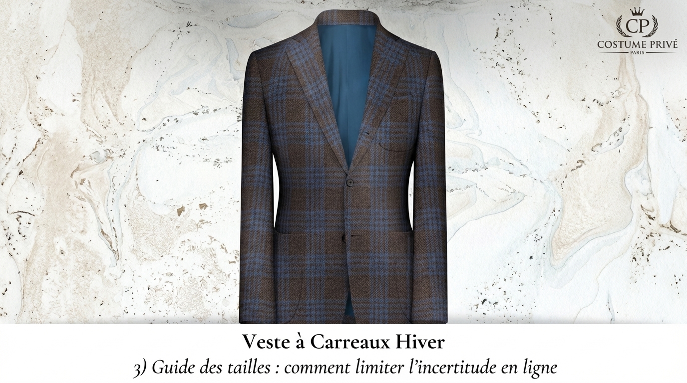 Veste à Carreaux Hiver | Costume Privé Paris - 3) Guide des tailles : comment limiter l’incertitude en ligne