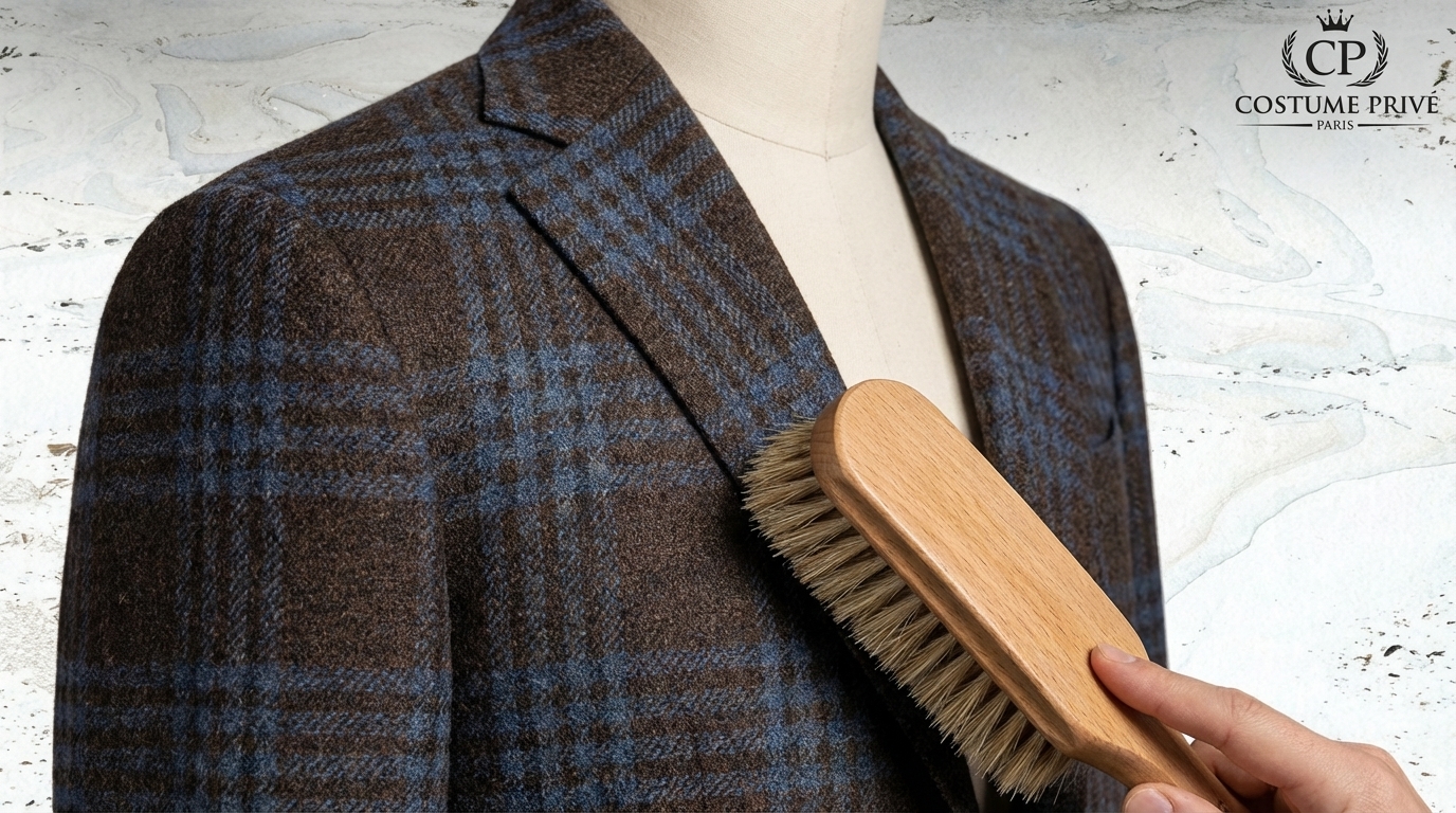 Veste à Carreaux Hiver | Costume Privé Paris - 5) Entretenir une veste à carreaux hiver : éviter l’effet “fatigué”