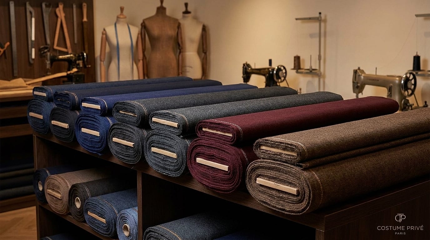 Sélection de tissus italiens pour costume de mariage