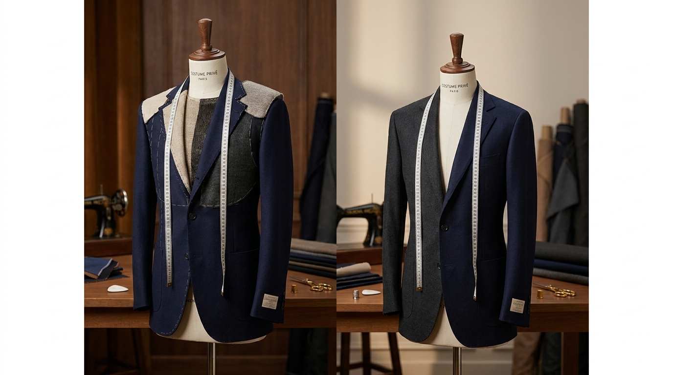 Comment choisir sa veste sur mesure? | Costume Privé Paris - Architecture et montage : l'impact sur le sizing