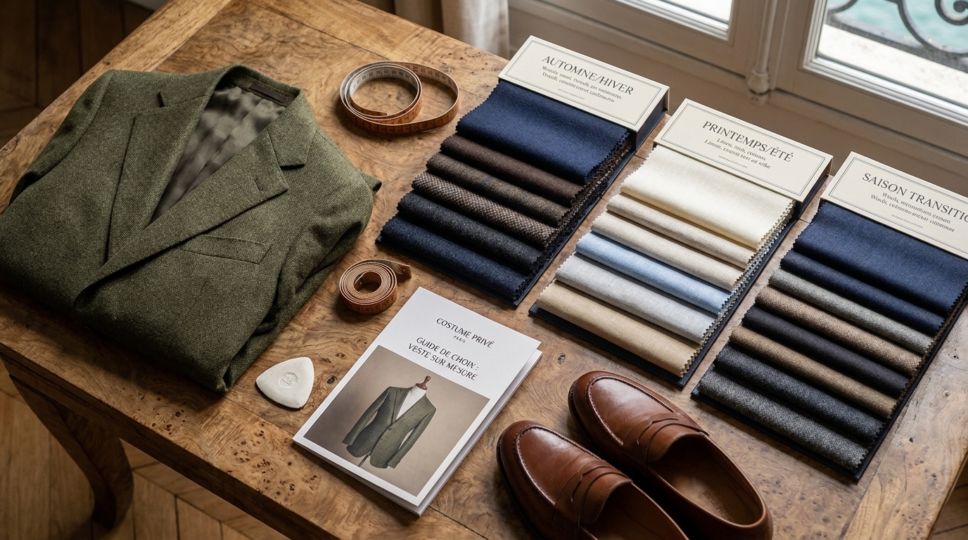 Comment choisir sa veste sur mesure? | Costume Privé Paris - Sélection des matières selon la saisonnalité