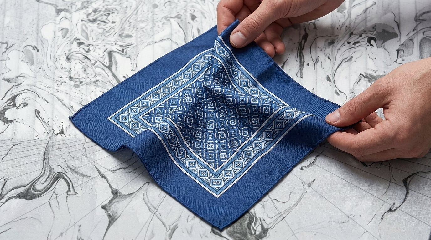 Comment plier une pochette de costume pour un rendu - Préparer la pochette : repères, volume et orientation