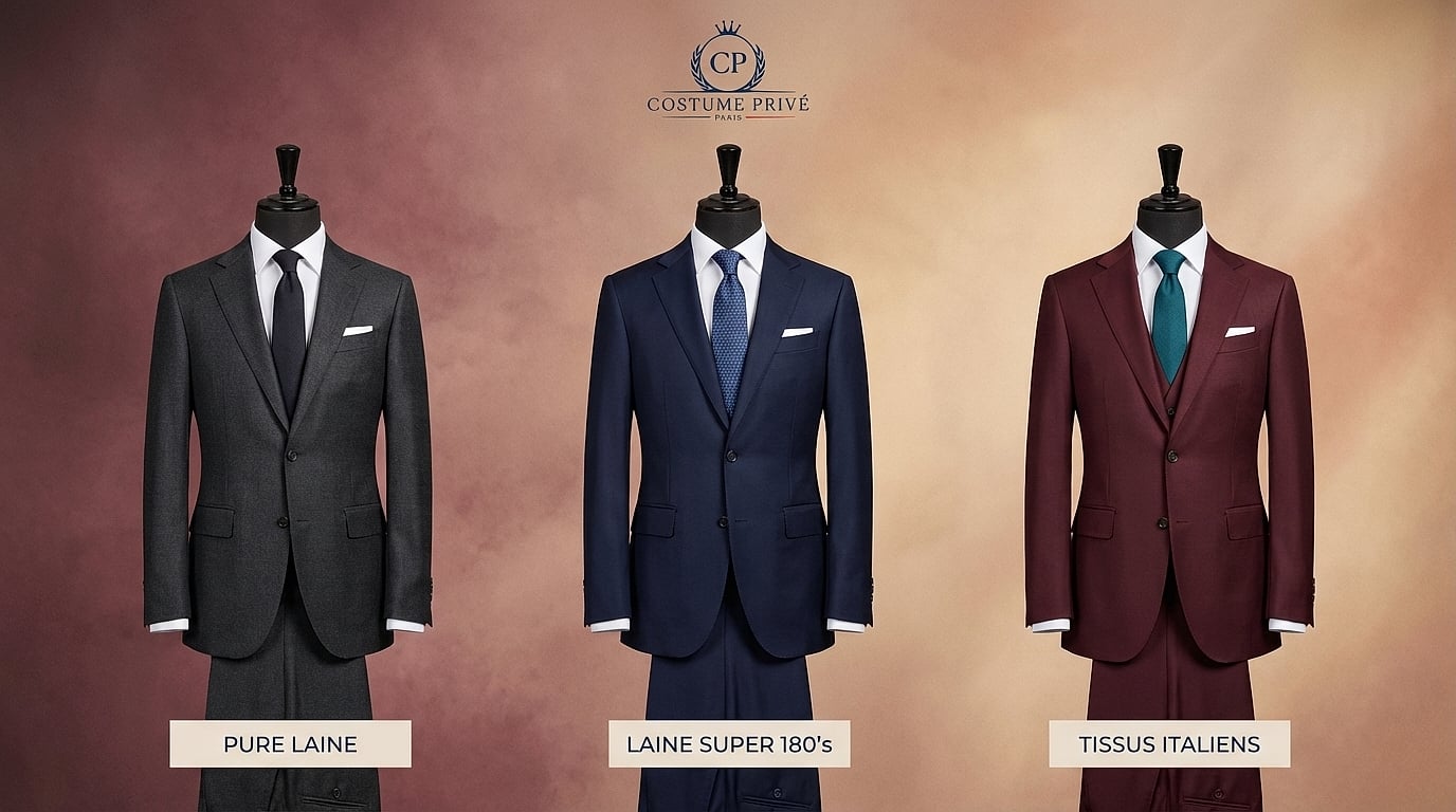 costume sur mesure homme - Pure laine, laine Super 180’s et tissus italiens : comparer le tombé