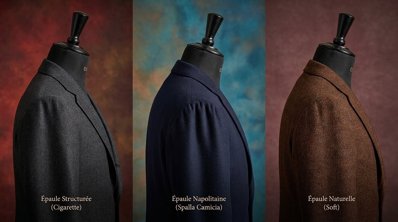 Les différentes épaules costume sur mesure : styles, différences et allure - Pourquoi l’épaule structure-t-elle l’allure