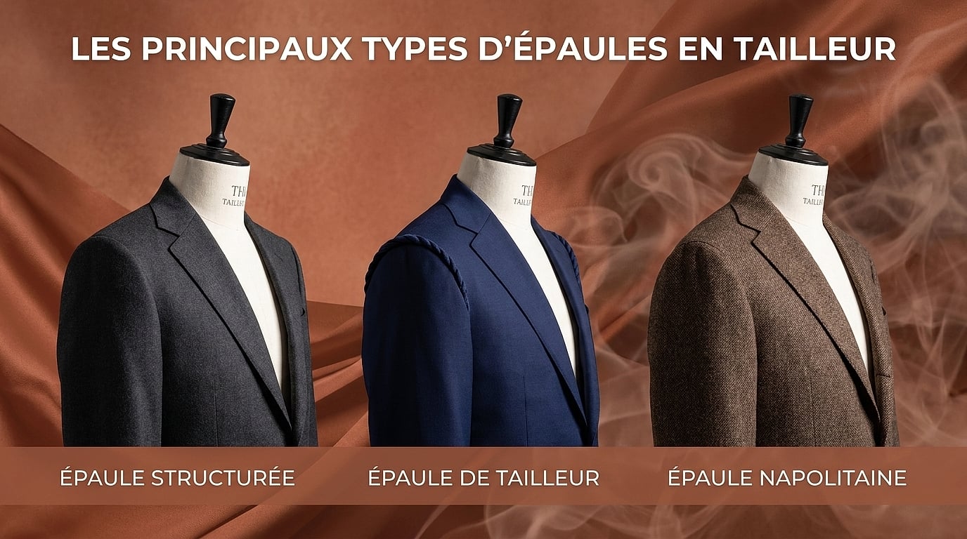 Les différentes épaules costume sur mesure : styles, différences et allure - Les principaux types d’épaules en tailleur