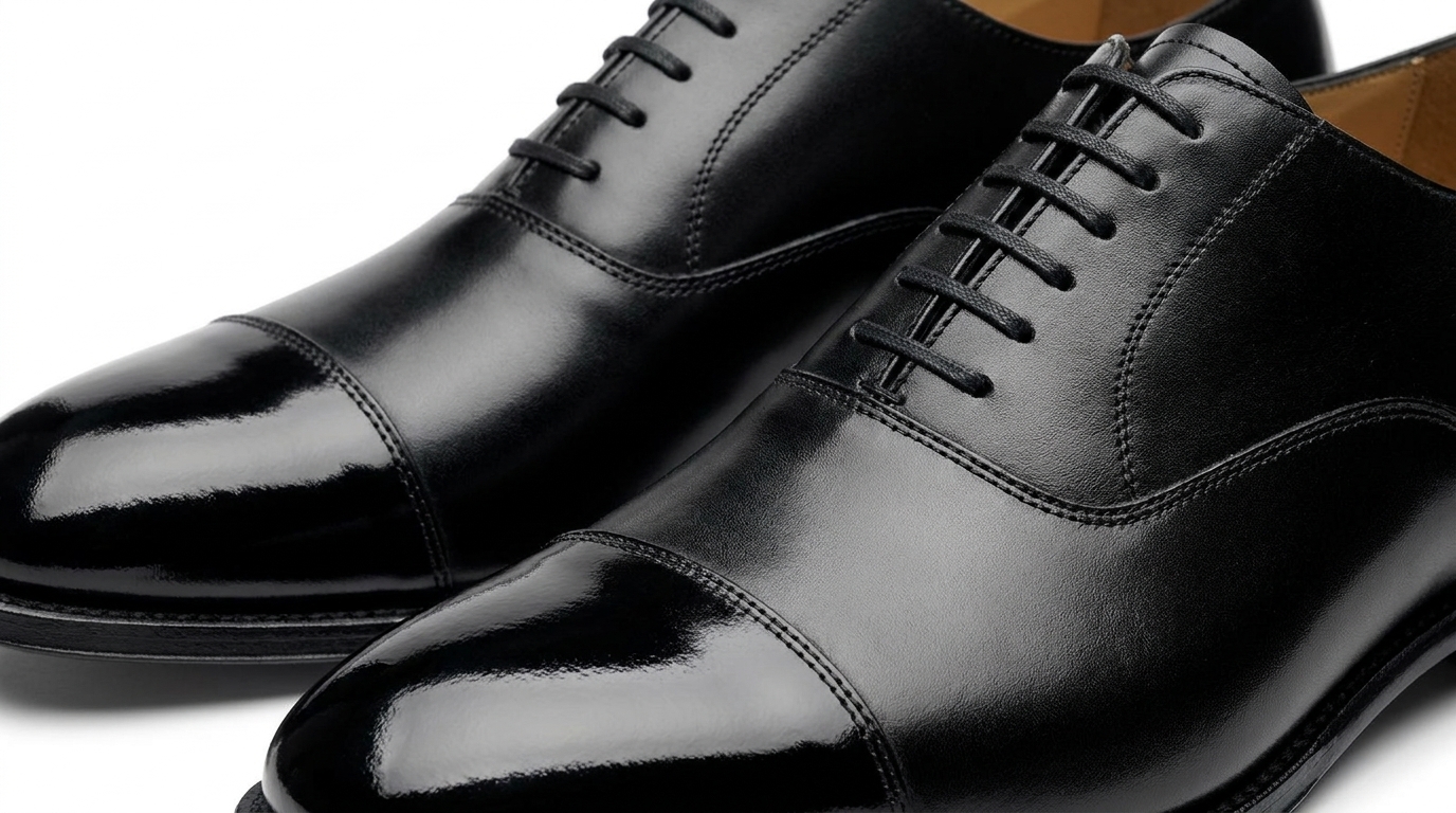 Richelieus pour costume en cuir noir haut de gamme