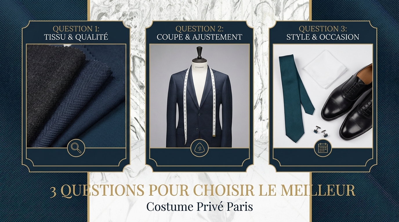 illustration 3 questions pour choisir le meilleur | Costume Privé Paris