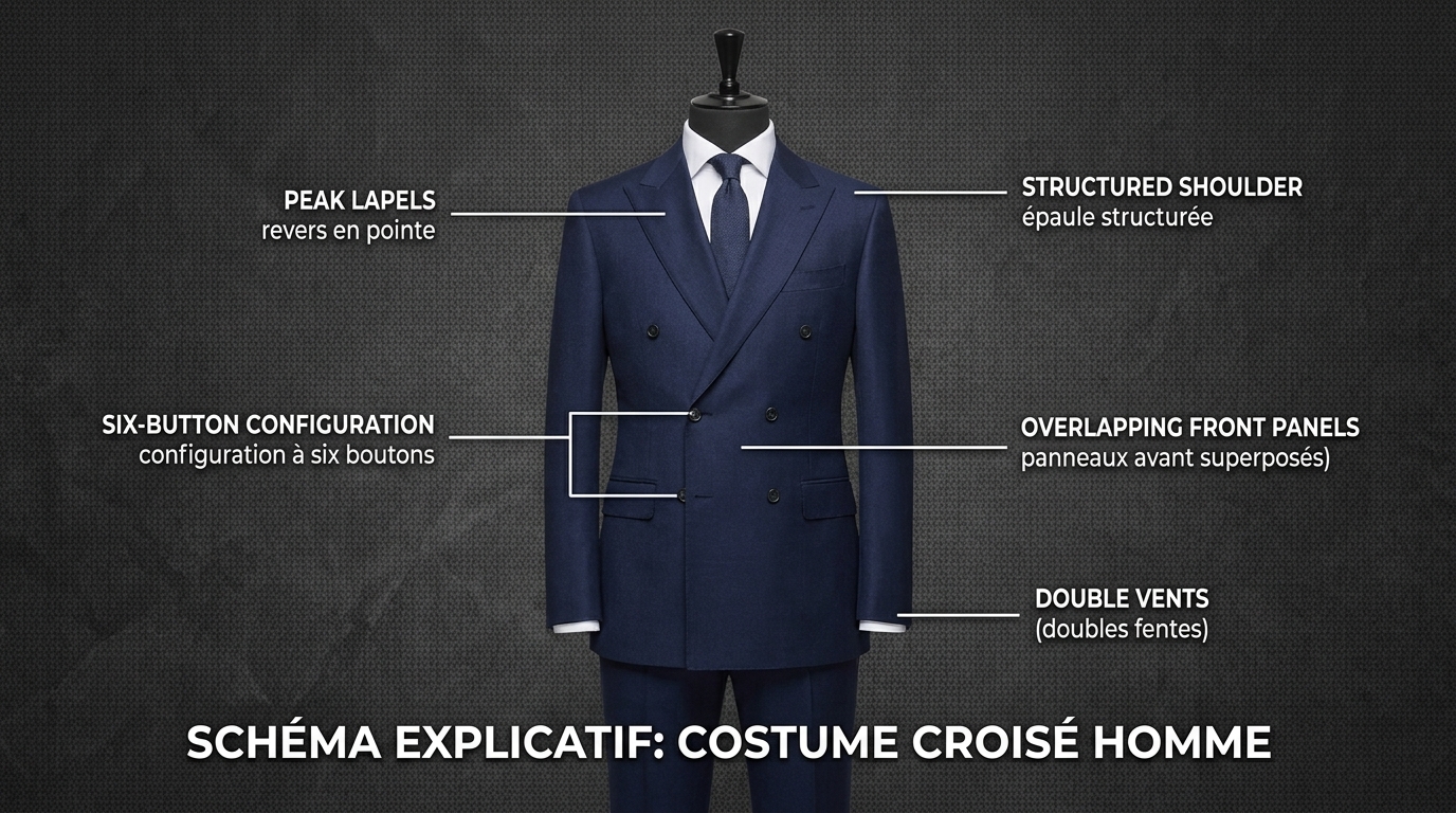 schema explicatif costume croisé homme