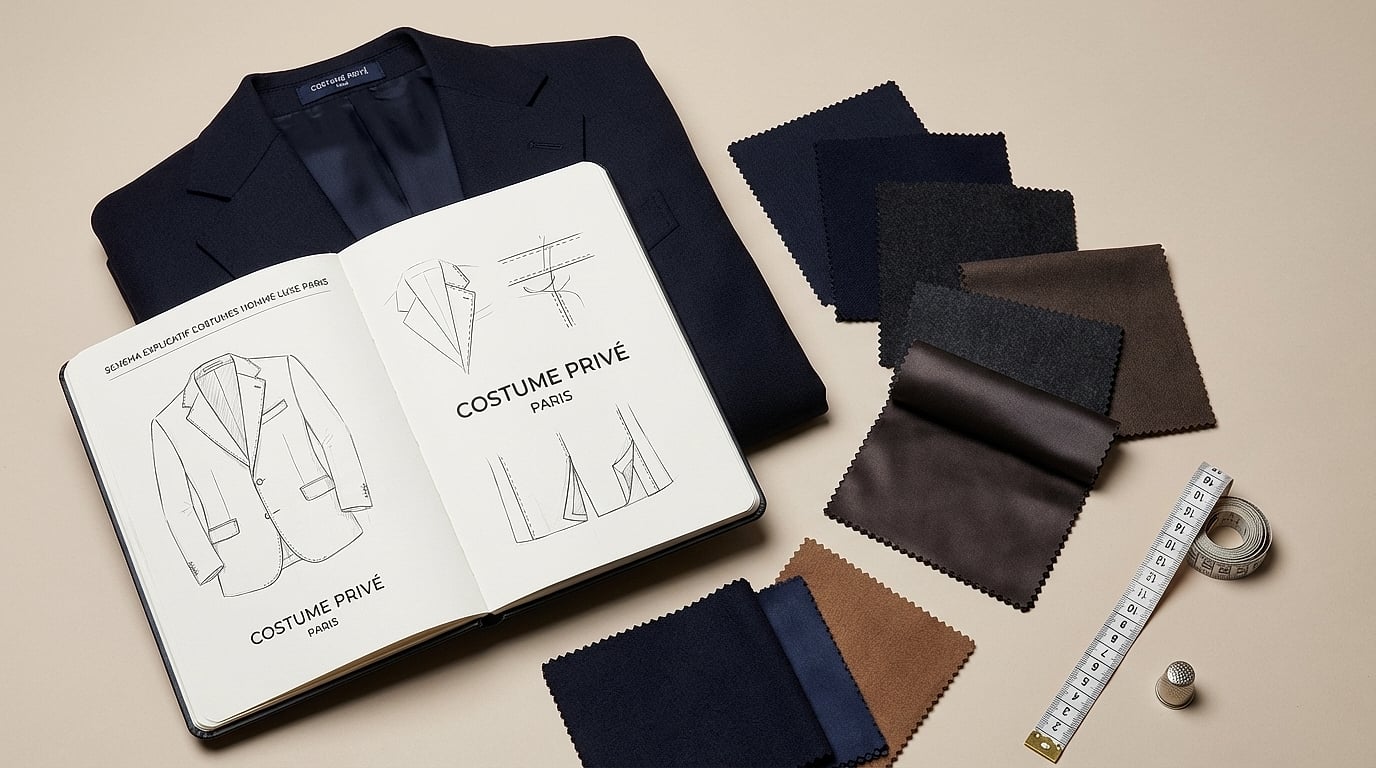 schema explicatif costumes homme luxe paris | Costume Privé Paris
