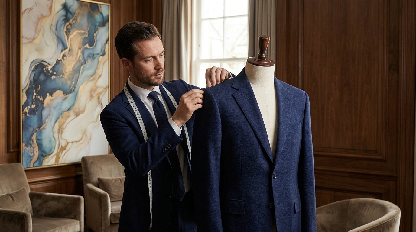 Ajustement d'un costume sur mesure