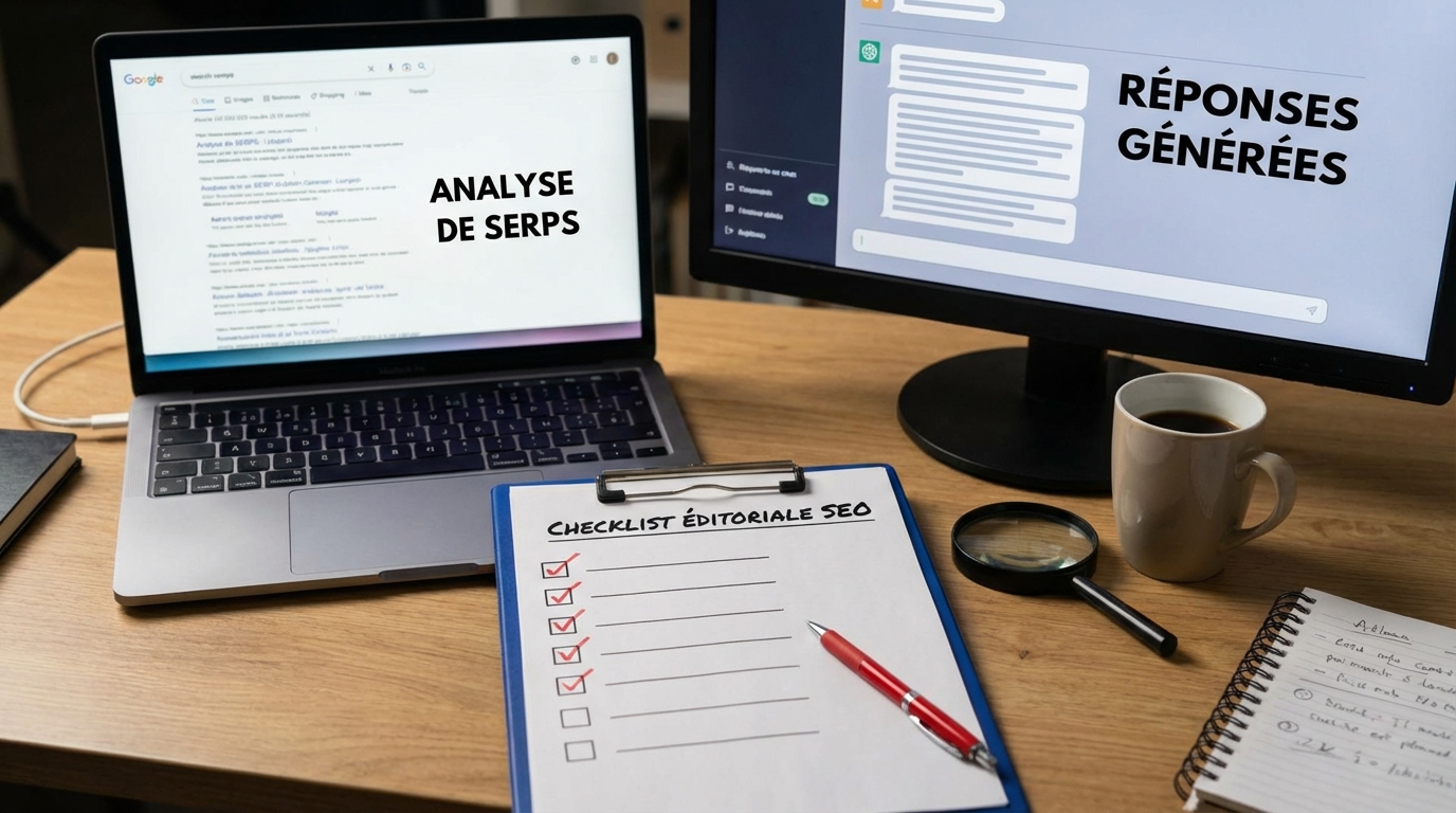 analyse seo 2026 avec réponses générées et checklist éditoriale