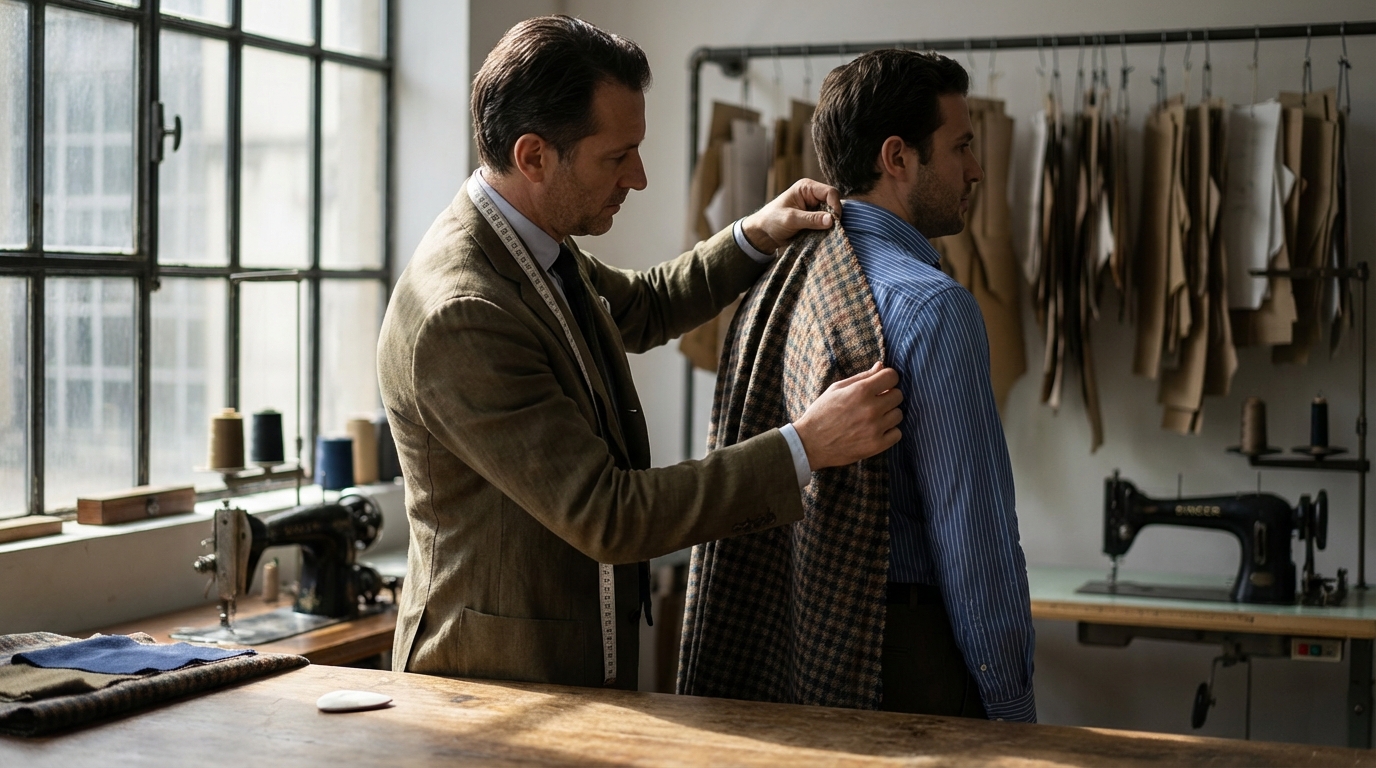 Illustration : Processus de Création d'un Costume Demi Mesure