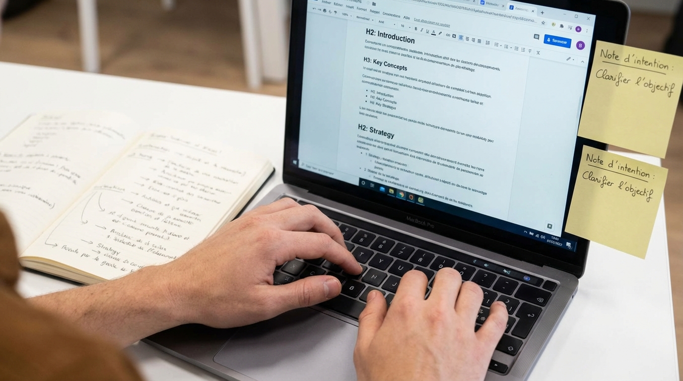 structure de contenu seo avec h2 h3 et intention de recherche