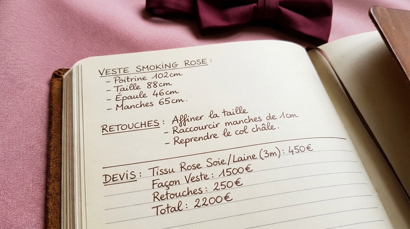 devis costume demi mesure à Sarcelles détails mesures et retouches
