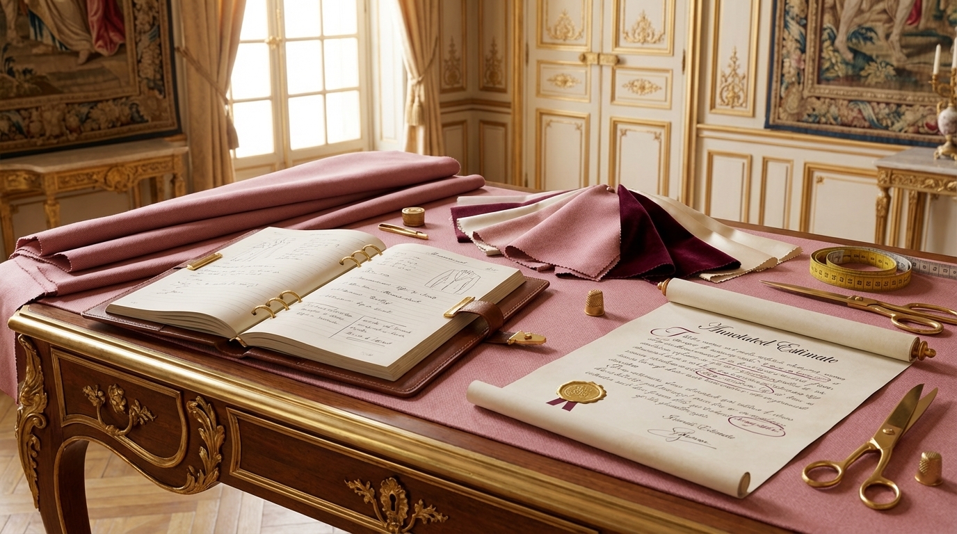 prix costume demi mesure Versailles avec échantillons