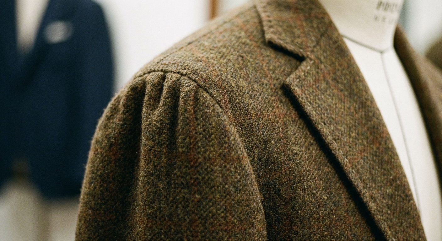 détail épaule costume style napolitain