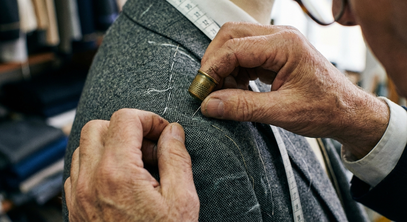 ajustement technique des épaules en sur mesure