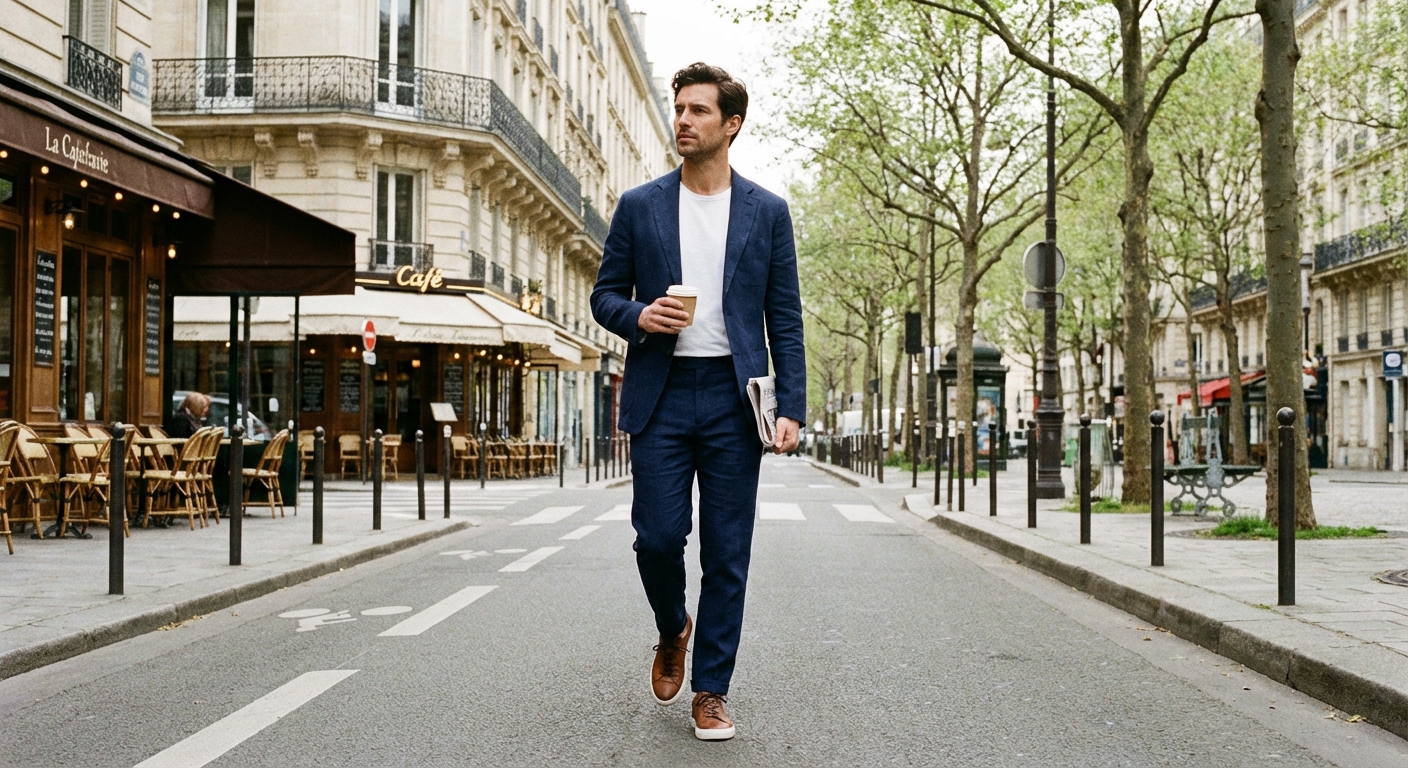 costume style napolitain porté à Paris