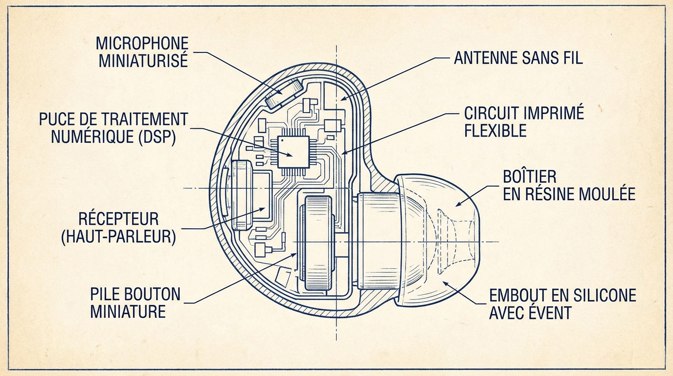appareil auditif intra-auriculaire technologie num&eacute;rique avanc&eacute;e