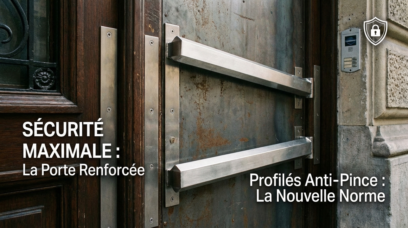 Installation de cornières anti-pince | Service expert 1 installation cornières anti-pince sur porte d'entrée