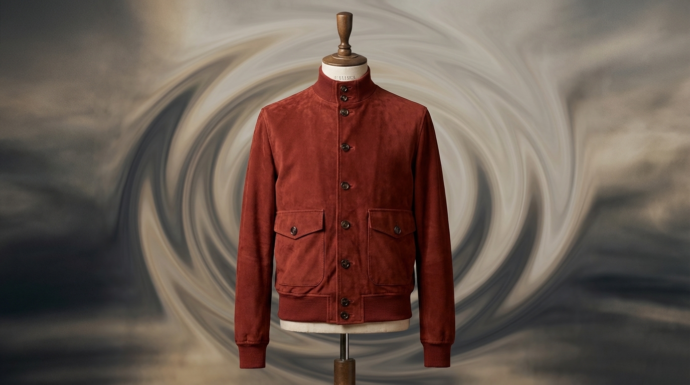 Blouson daim sur mesure vue de face